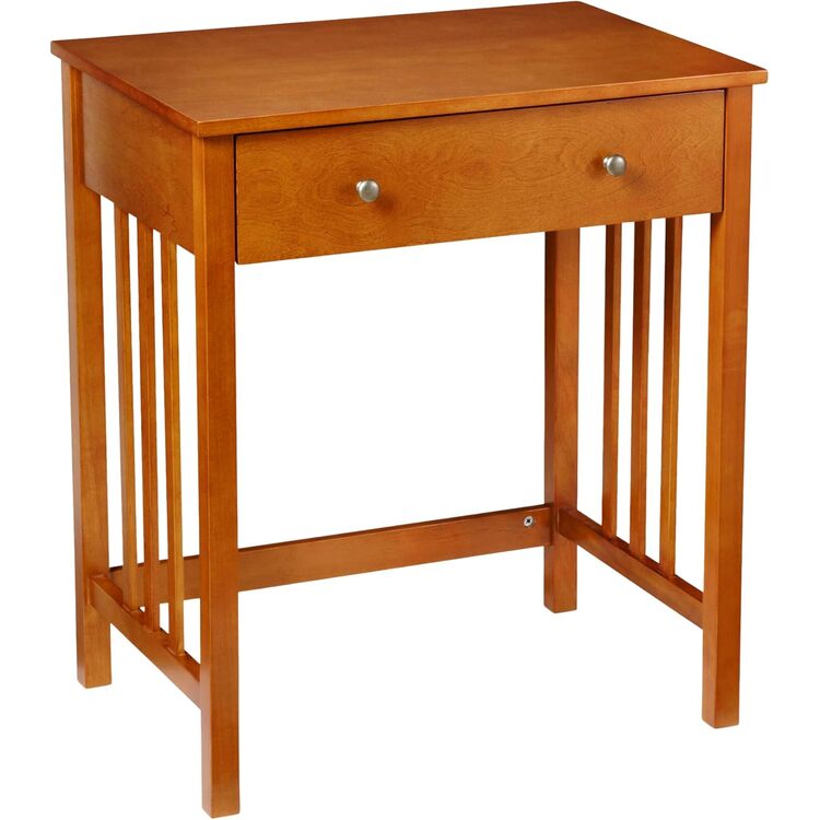 Convenience Concepts Designs2Go Mission Desk 26" - Contemporary Modern Office, Den Desk with Keyboard Drawer, Modern Vanity, Hall Table, Oak image - 1