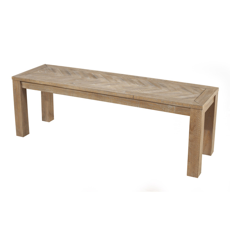 Alpine Furniture Aiden Dining Bench - Rustic Weathered Brown - Image 2