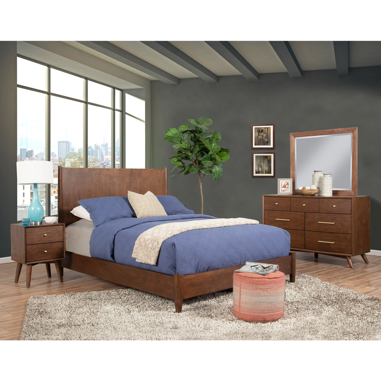 flynn mid century modern 7-drawer dresser Alpine Furniture Flynn Acorn 7 Drawer Dresser