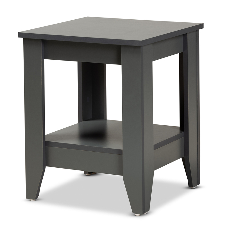 Baxton Studio Audra Modern and Contemporary Grey Finished Wood Living Room End Table image - 1
