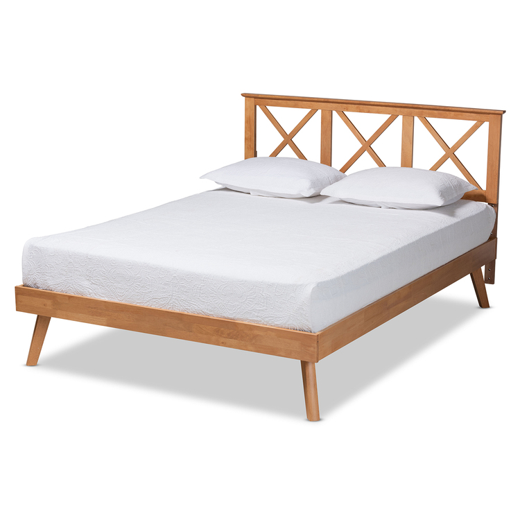Baxton Studio Galvin Modern and Contemporary Brown Finished Wood Queen Size Platform Bed image - 1