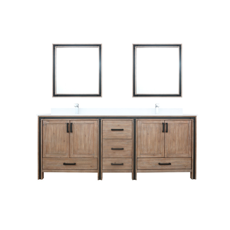 Lexora Ziva 84 in W x 22 in D Rustic Barnwood Double Bath Vanity and Cultured Marble Top image - 1