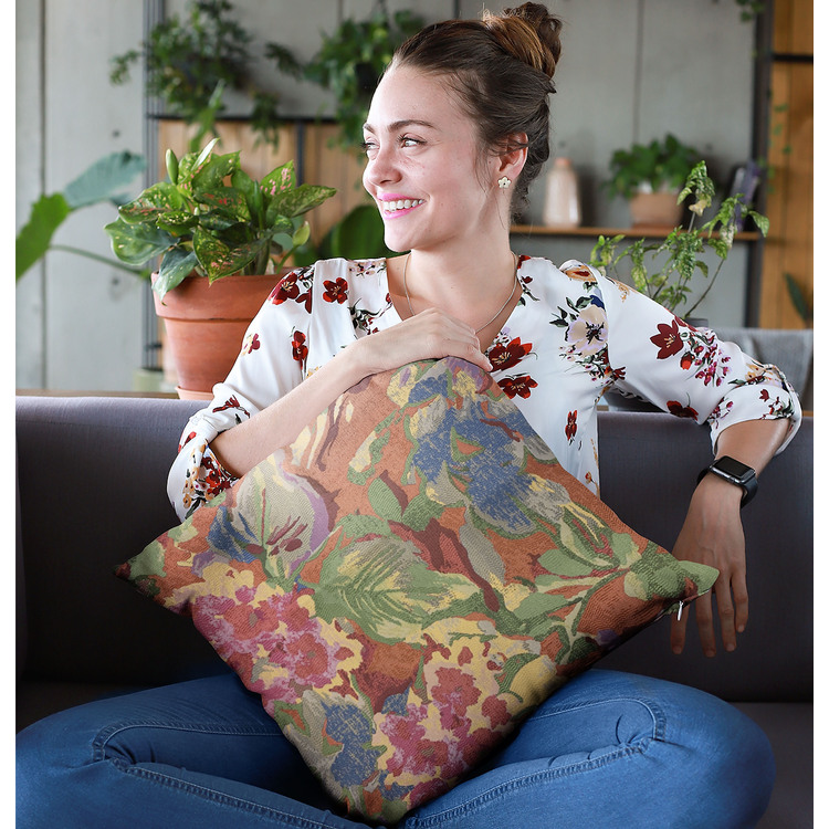 Plutus Brands Multi-Color Garden Floral Luxury Throw Pillow image - 1