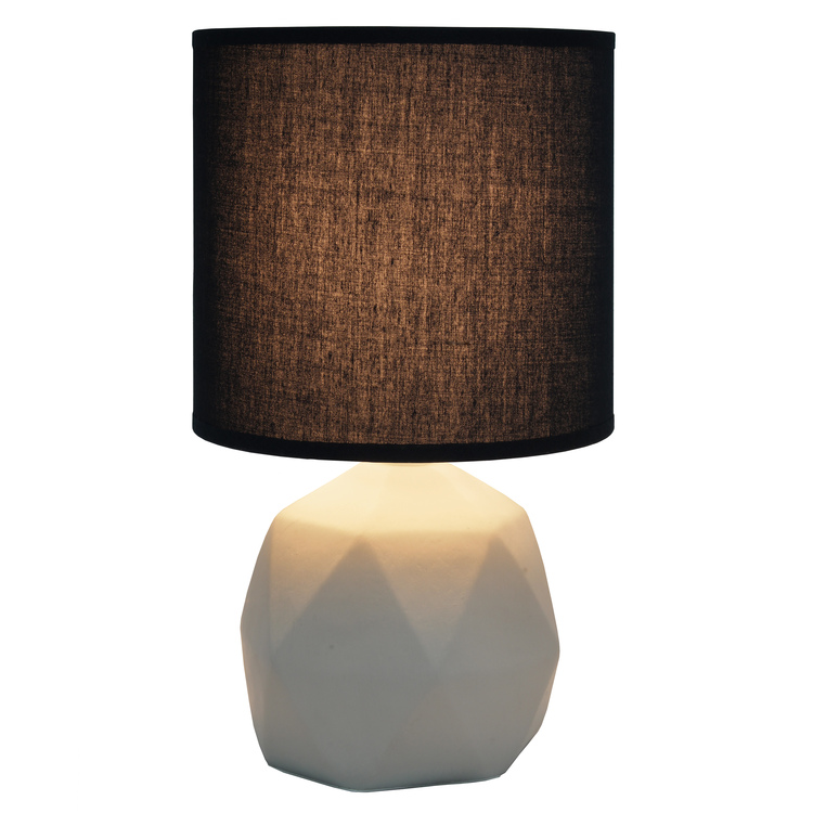 Simple Designs Geometric Concrete Lamp, Black image - 1