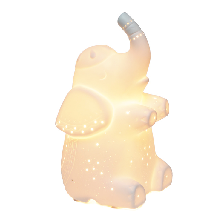 Simple Designs Porcelain Elephant Shaped Table Lamp image - 1