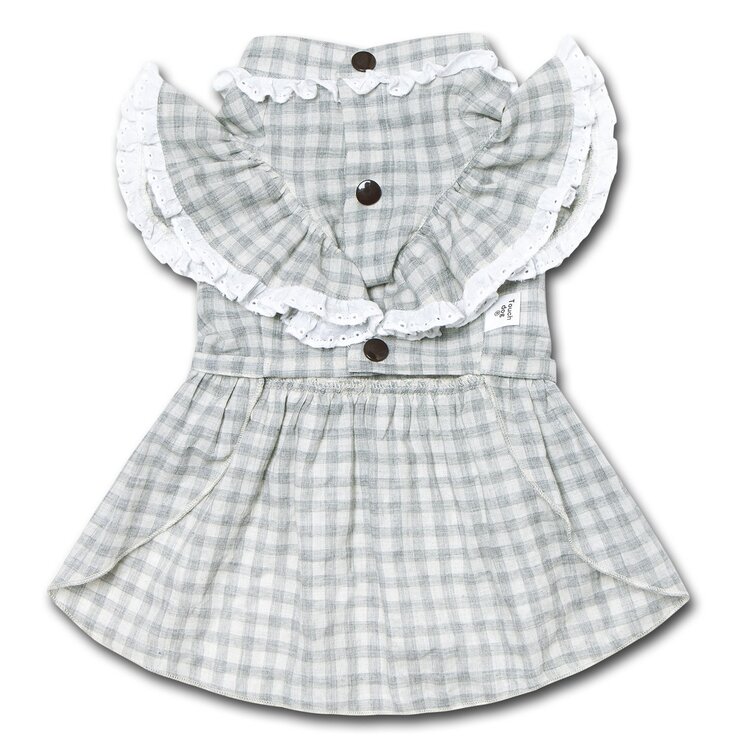 Touchdog 'I love Poochi' Classical Fashion Plaid Dog Dress image - 1