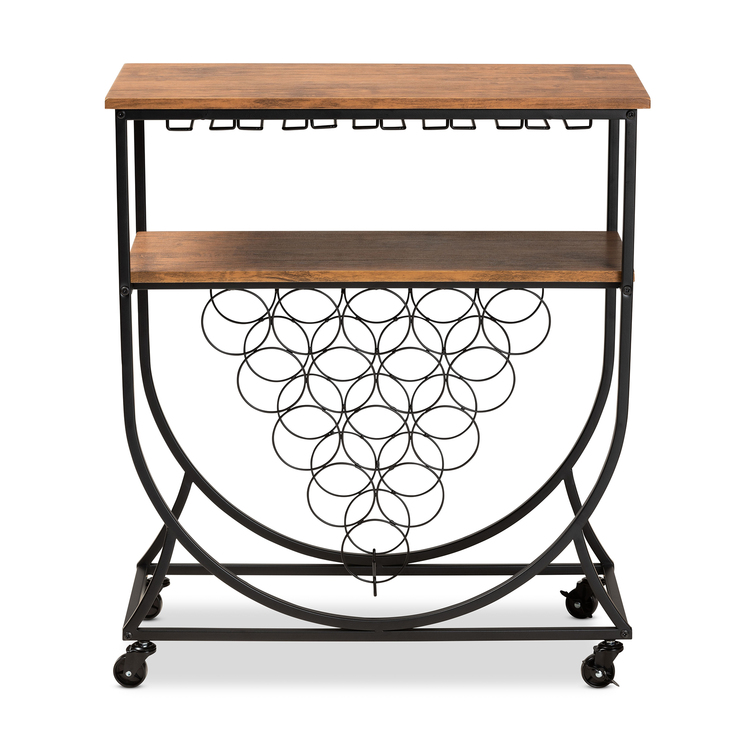 Wood Mobile Wine Bar Cart