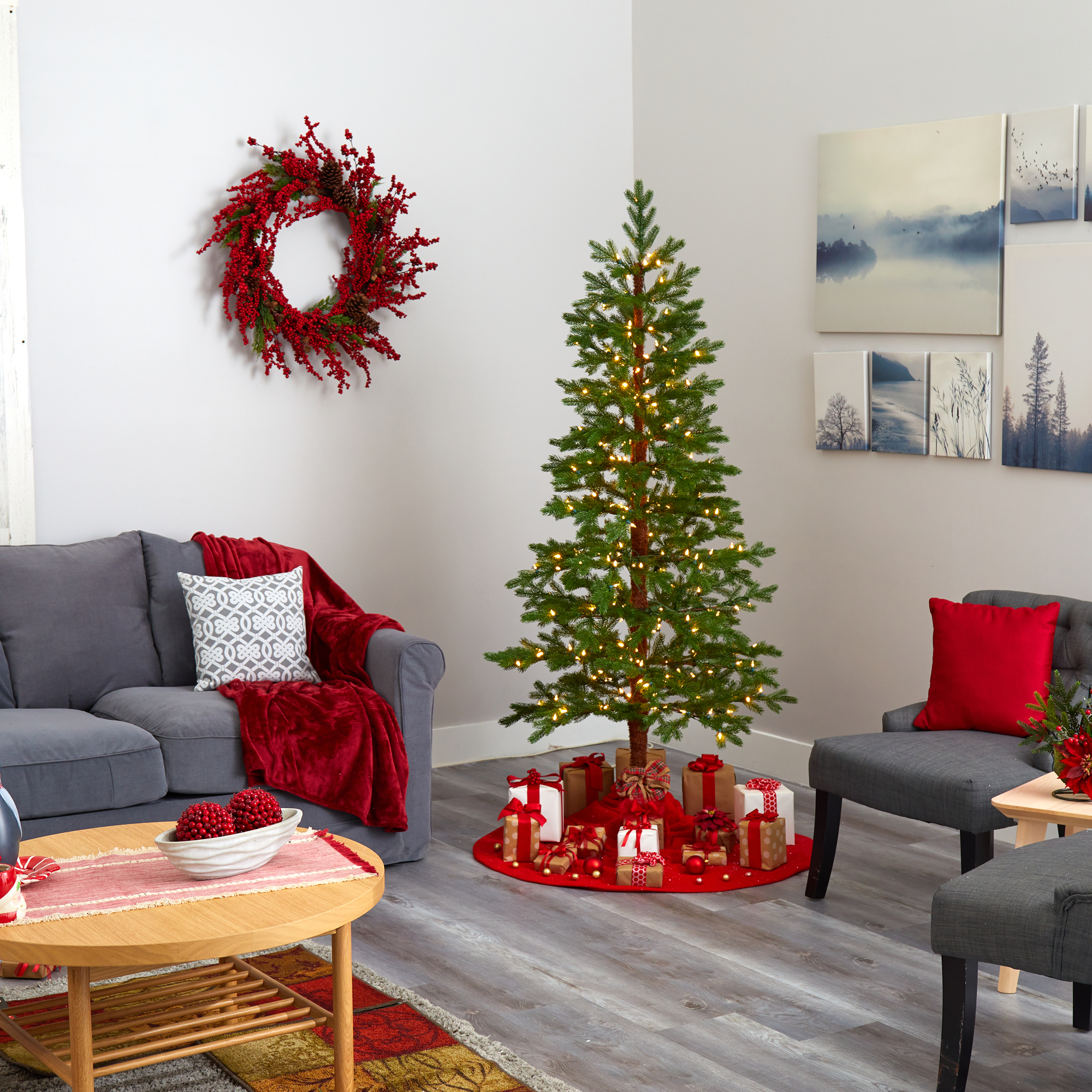 Nearly Natural 6.5ft. Fairbanks Fir Artificial Christmas Tree with 250 Clear Warm (Multifunction) LED Lights and 208 Bendable Branches - Image 14