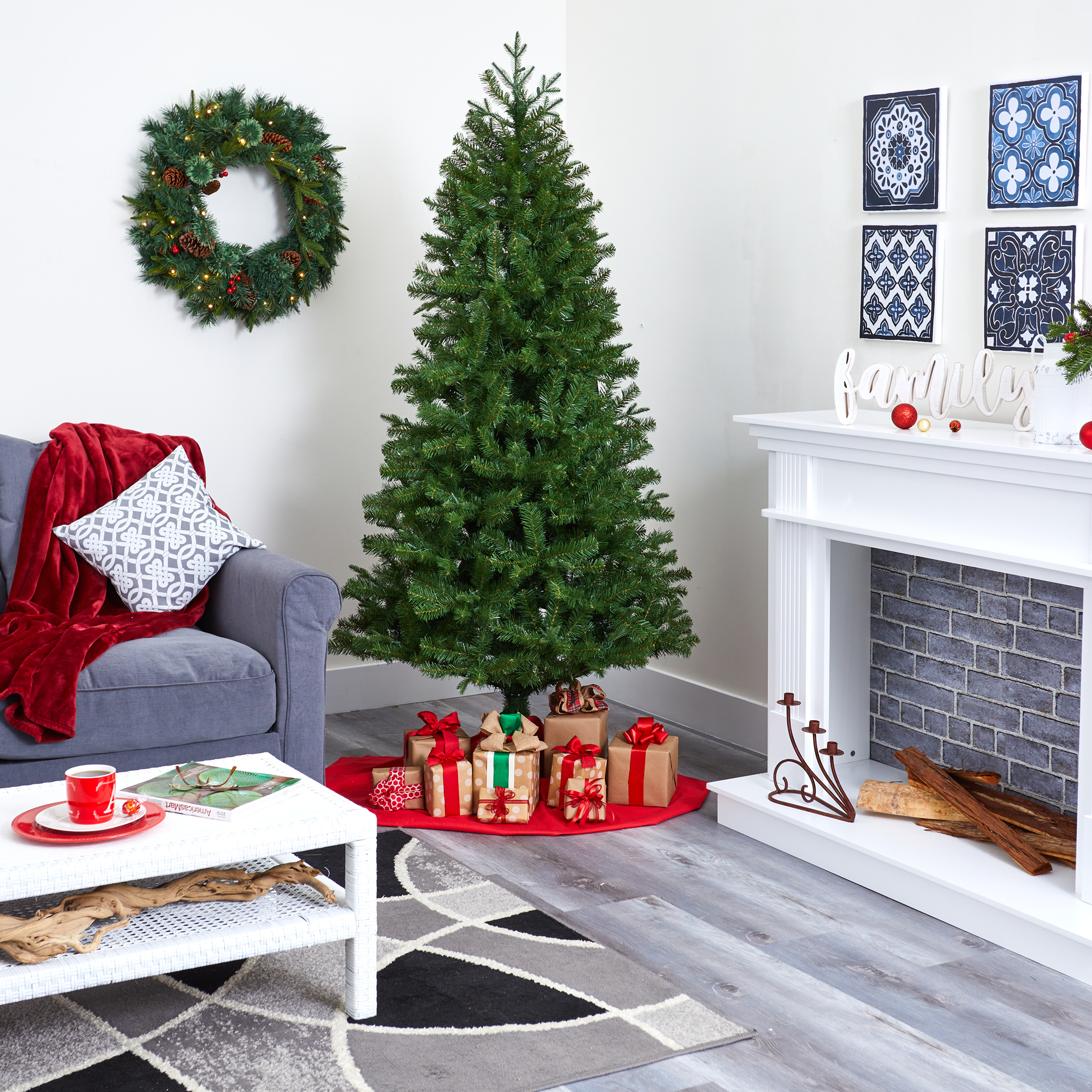 Nearly Natural 6.5ft. Vancouver Spruce Artificial Christmas Tree with 250 Warm White Lights and 803 Bendable Branches - Image 15