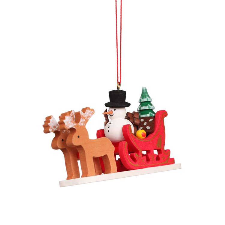 Alexander Taron Snowman Sled Ornament