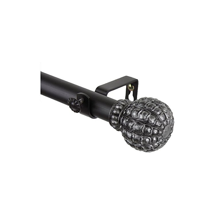 Black 28 - 48 Curtain Rod for Window Treatment Decorations - Rod Desyne image - 1
