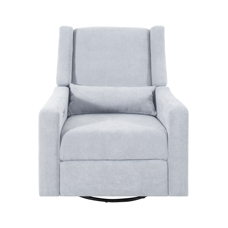 Linen Gray Power Recliner Swivel Glider Sofa Chair image - 1