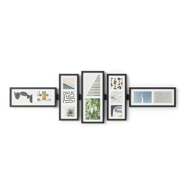 Customizable Gallery Wall - Blackwood Tx Shuffle Set 5/6 BLK - Umbra image - 1