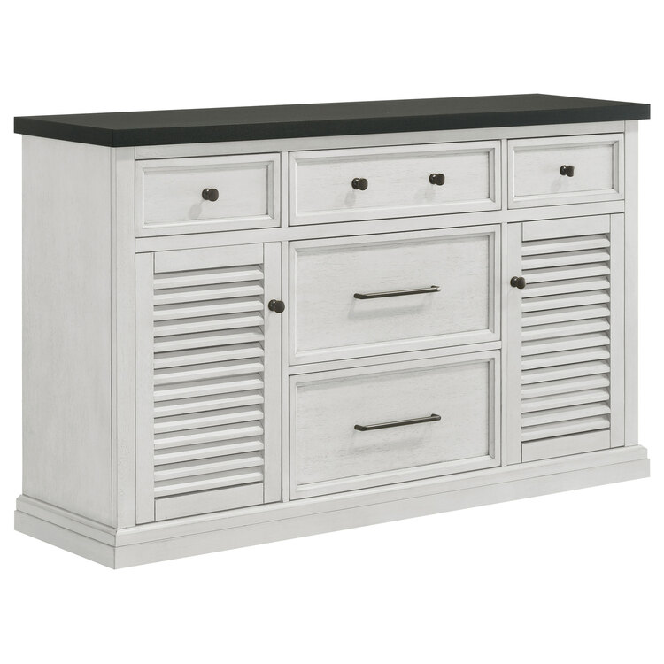 Coaster Aventine 5-drawer Sideboard Buffet Cabinet Vintage White image - 1