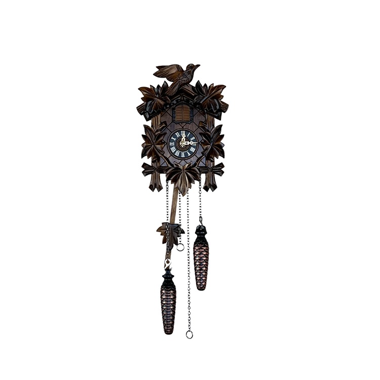River City Quartz Cuckoo Clock with Five Leaves and Bird 11-09EQ