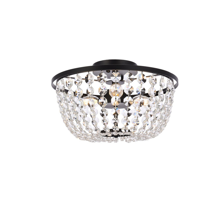Elegant Lighting Cora 13 inch flush mount in black image - 1
