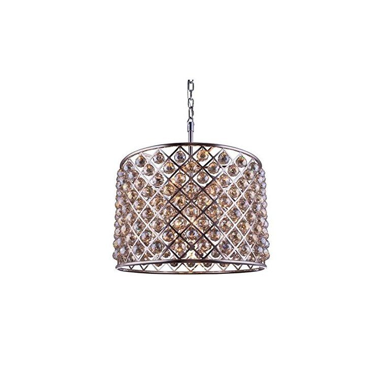 Polished Nickel 8-Light Chandelier Crystal Shade image - 1