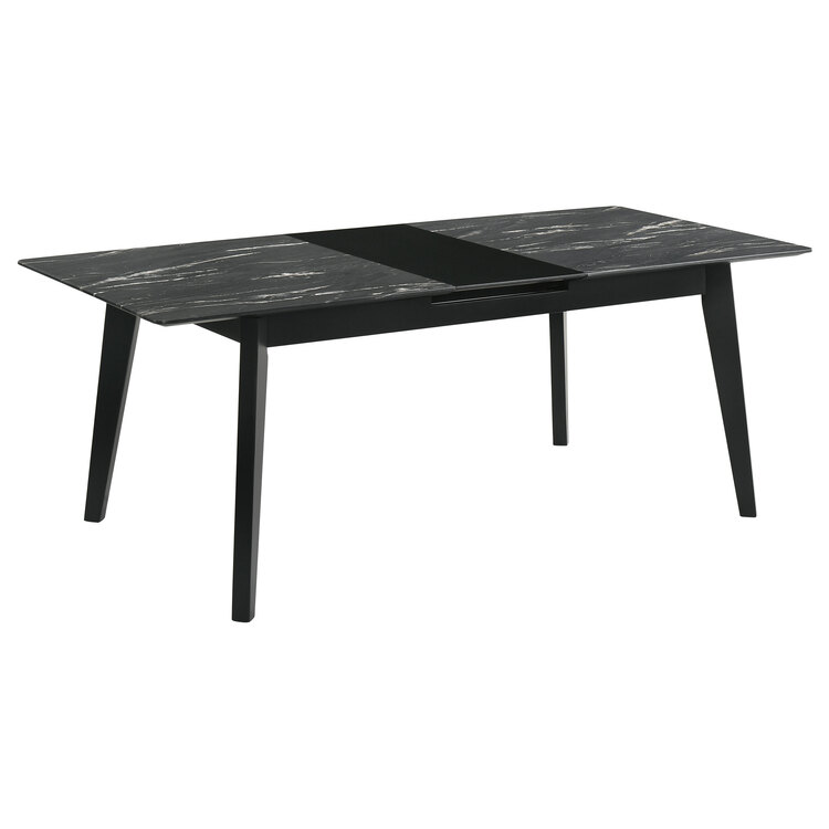 Coaster Crestmont 78-inch Extension Dining Table Black Faux Marble image - 1