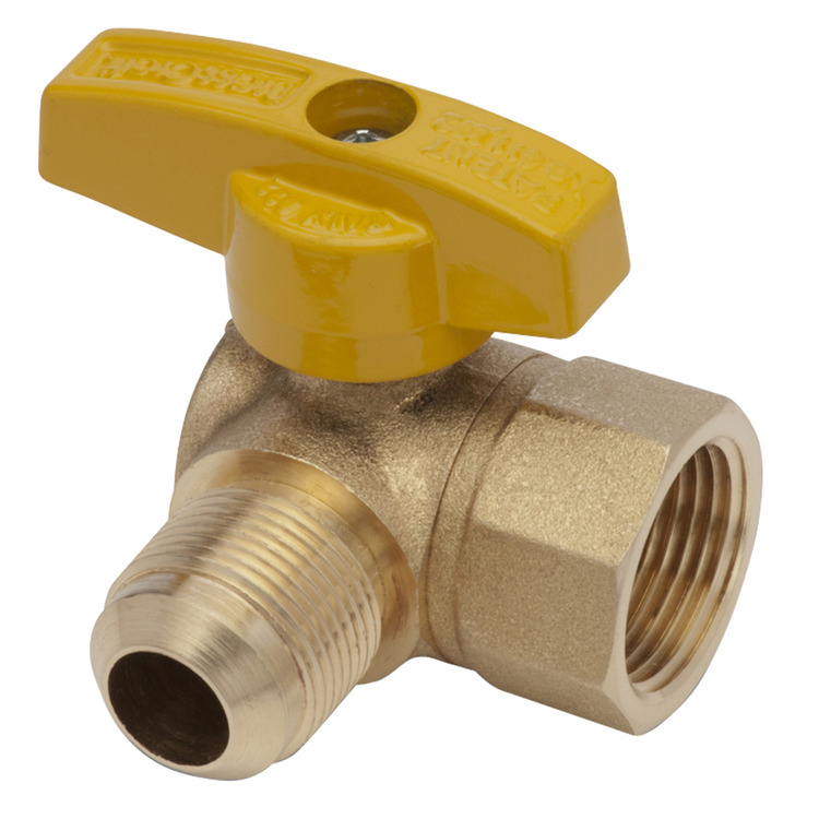 Westbrass 1/2 in. FIP Inlet x 1/2 in. Flare Outlet Angle Stop Gas Valve image - 1