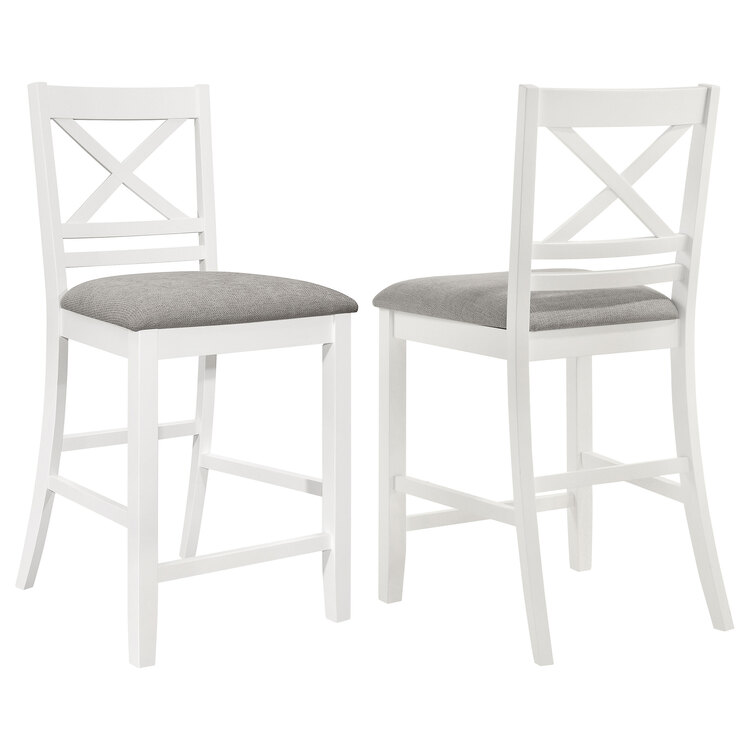 Coaster Hollis Wood Counter Chair with Cushion White (Set of 2) image - 1