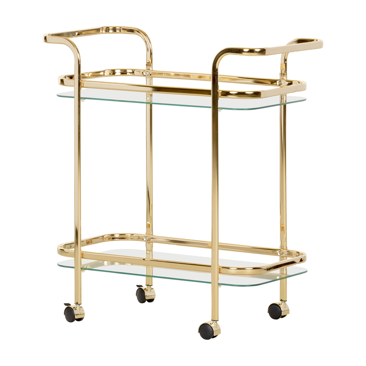 South Shore Gold Bar Cart - Maliza Glam Serving Trolley image - 1