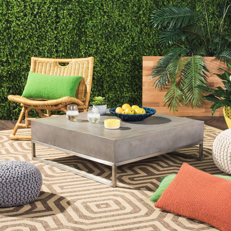 Eartha Modern Concrete Coffee Table Indoor-Outdoor - Image 2