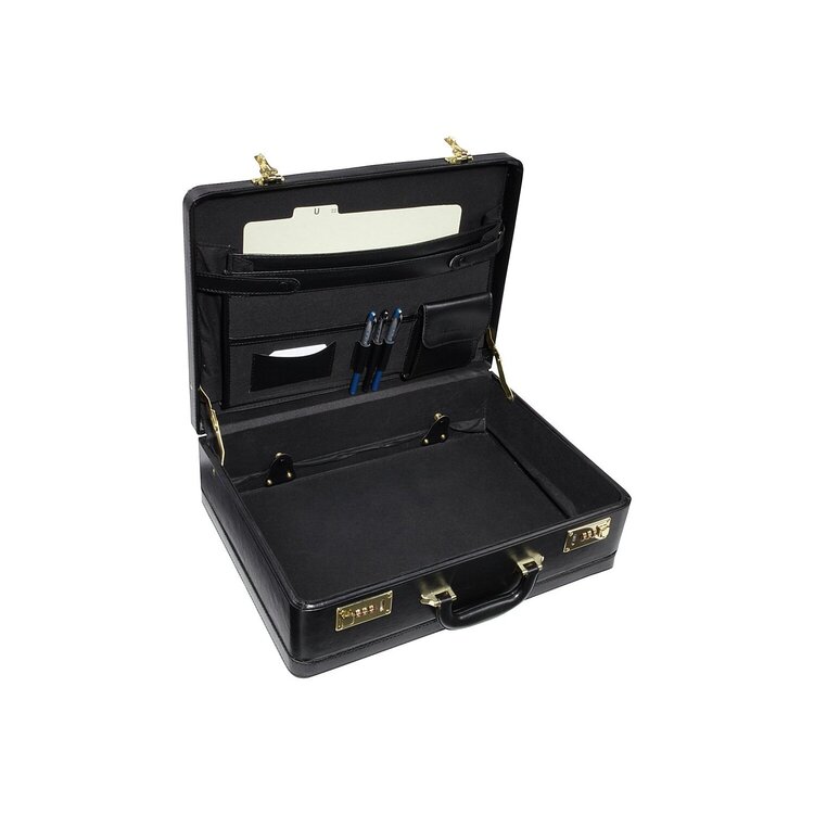 Amerilether Large Expandable Faux Leather Attach Case -Black - Image 2