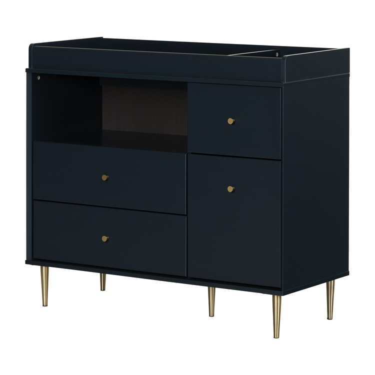 South Shore Navy Blue Changing Table with Drawers - Dylane image - 1
