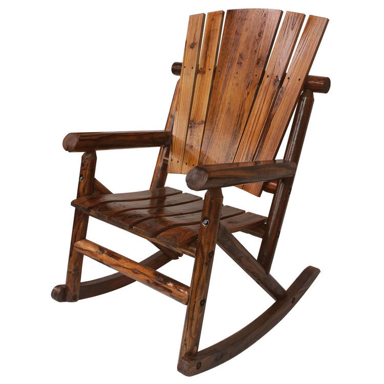 Rustic Chared Wood Rocking Chair Outdoor Seating - Leigh Country - Image 3