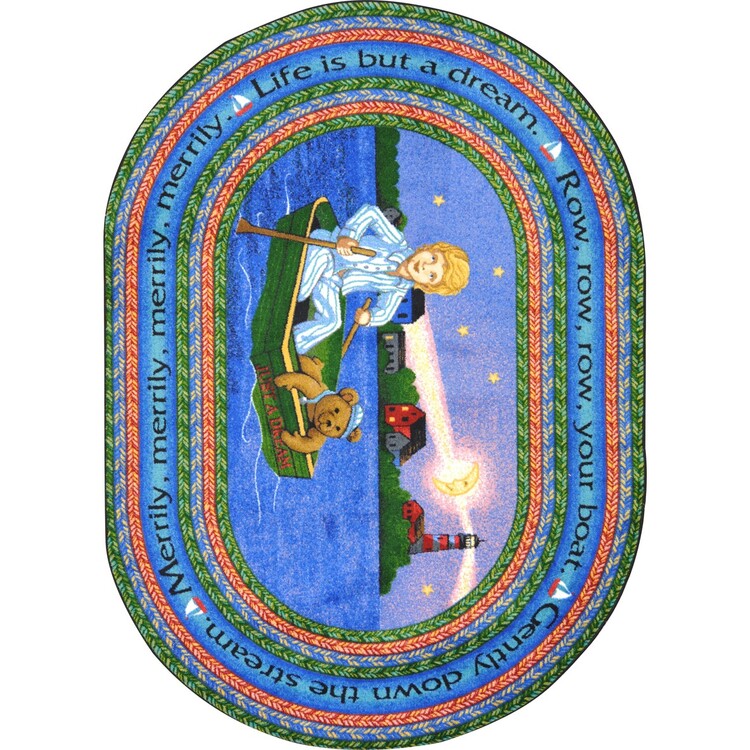 Row Your Boat 3'10" x 5'4" Oval Area Rug In Color Multi image - 1