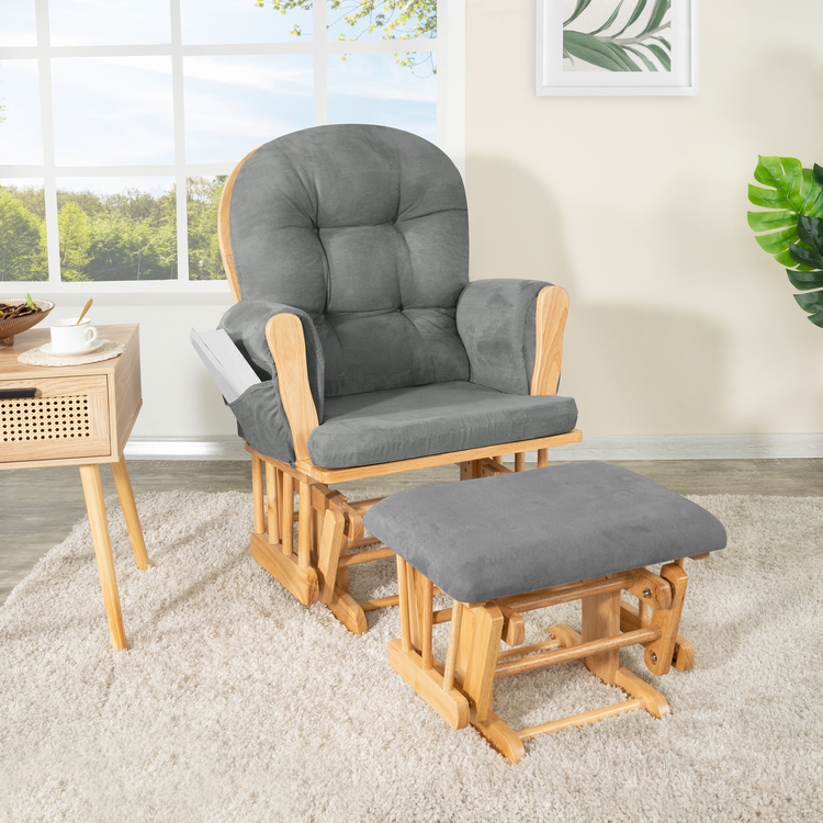 Brisbane Rocking Chair with Ottoman, Comfortable and Relaxing Glider
