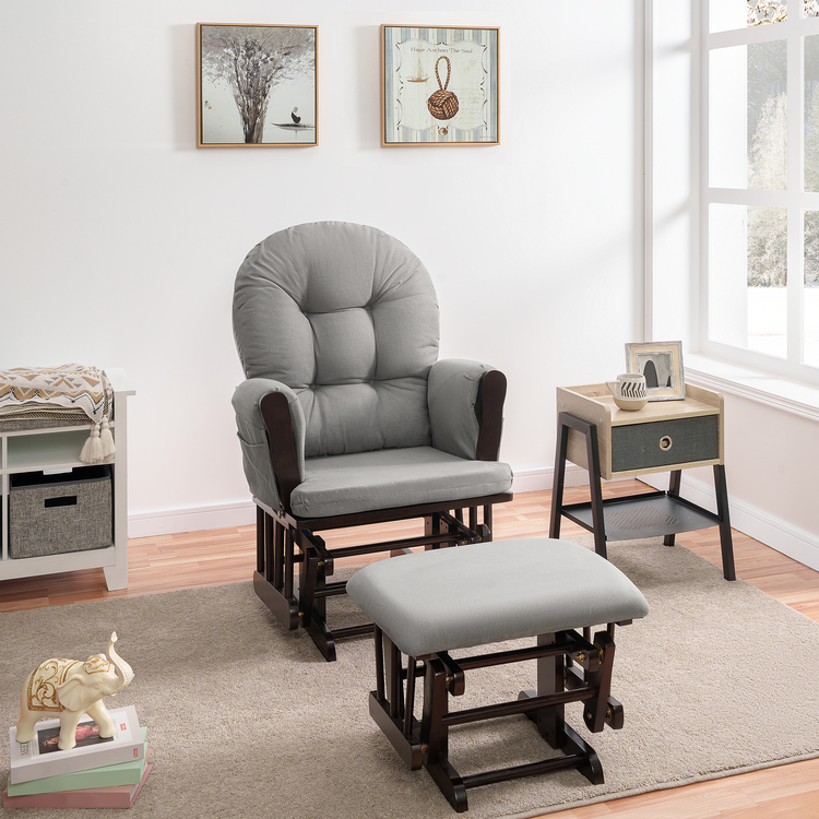 Brisbane Rocking Chair with Ottoman, Comfortable and Relaxing Glider