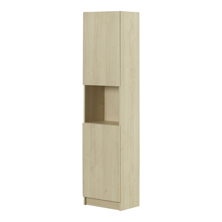 South Shore Narrow Bookcase - Bleached Oak & Liora Design image - 1