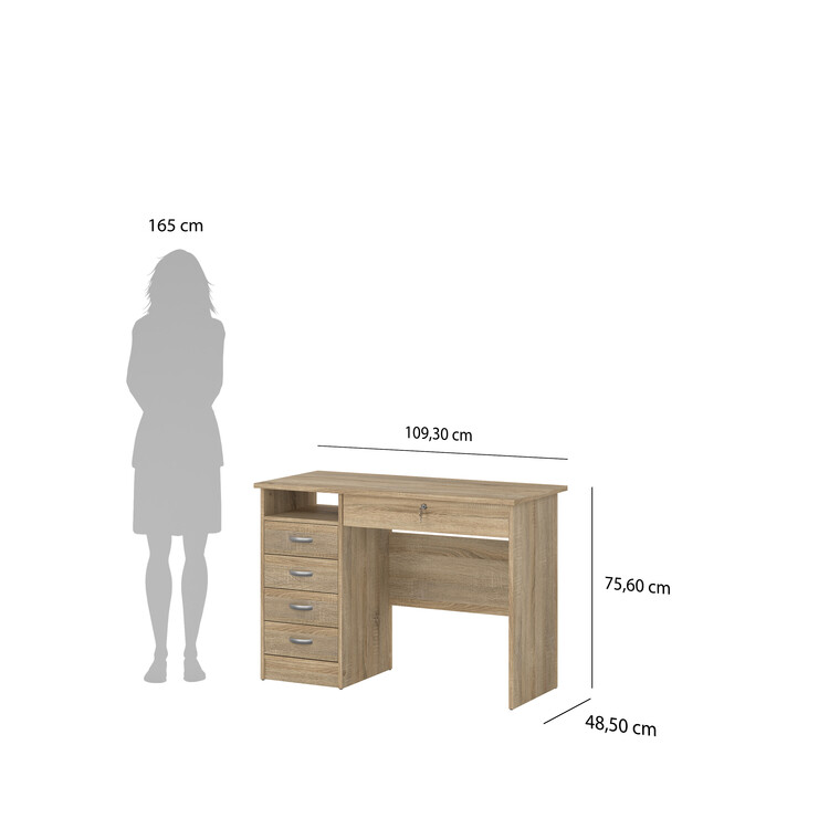 Tvilum Walden Desk with 5 Drawers - OJCommerce.com