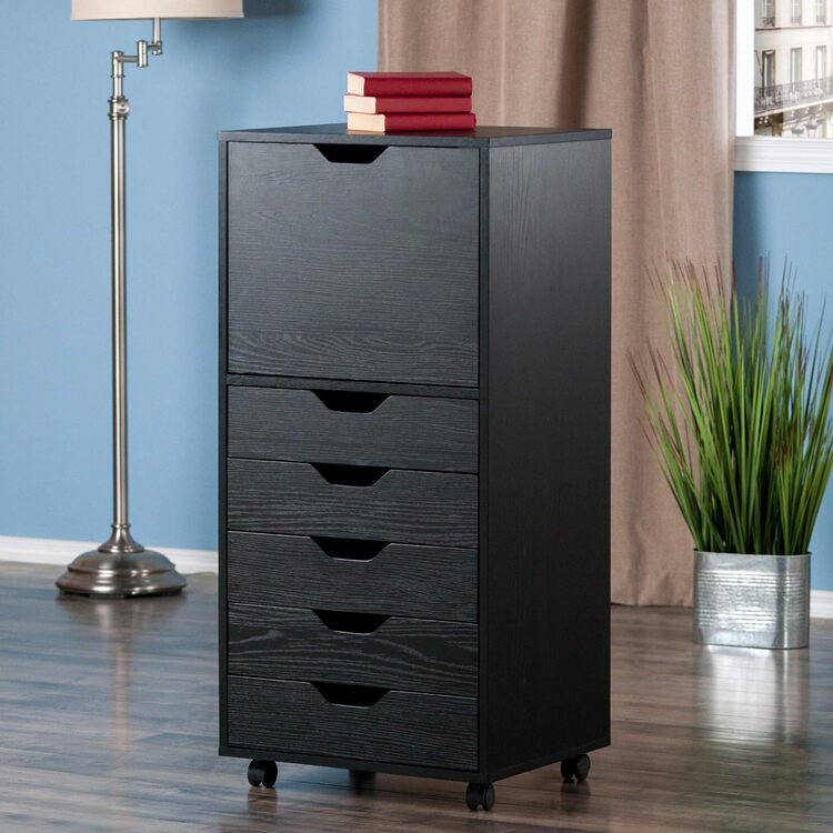 Winsome Halifax 5-Drawer Storage Mobile Cabinet, Black - Image 2