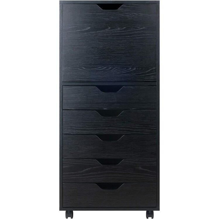Winsome Halifax 5-Drawer Storage Mobile Cabinet, Black - Image 3