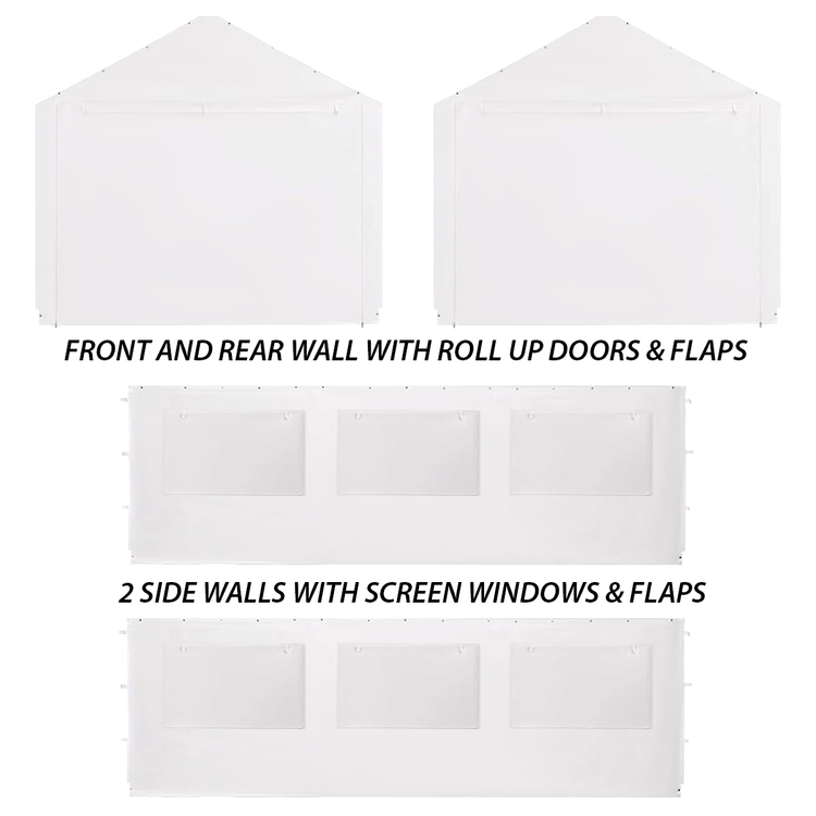 King Canopy Sidewalls - 10x20 with Bug Screens & Doors - Image 2