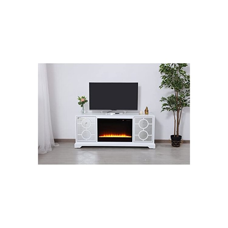 Elegant Decor MF801-F2 TV Stand with Fireplace Insert - Thumbnail 5