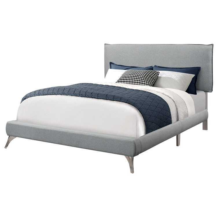 Monarch Specialties Upholstered Platform Bed - Thumbnail 3