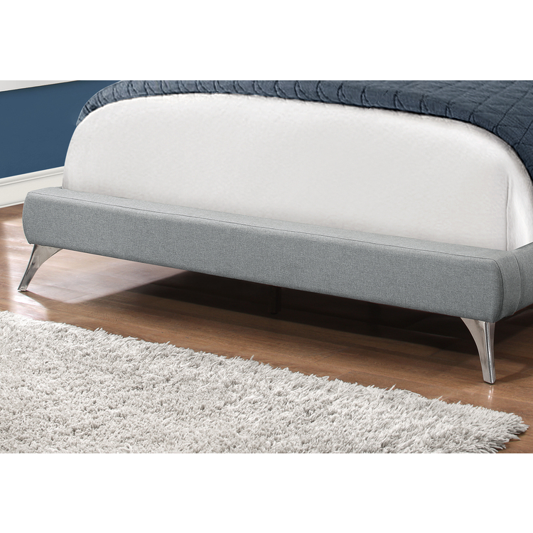 Monarch Specialties Upholstered Platform Bed - Thumbnail 5