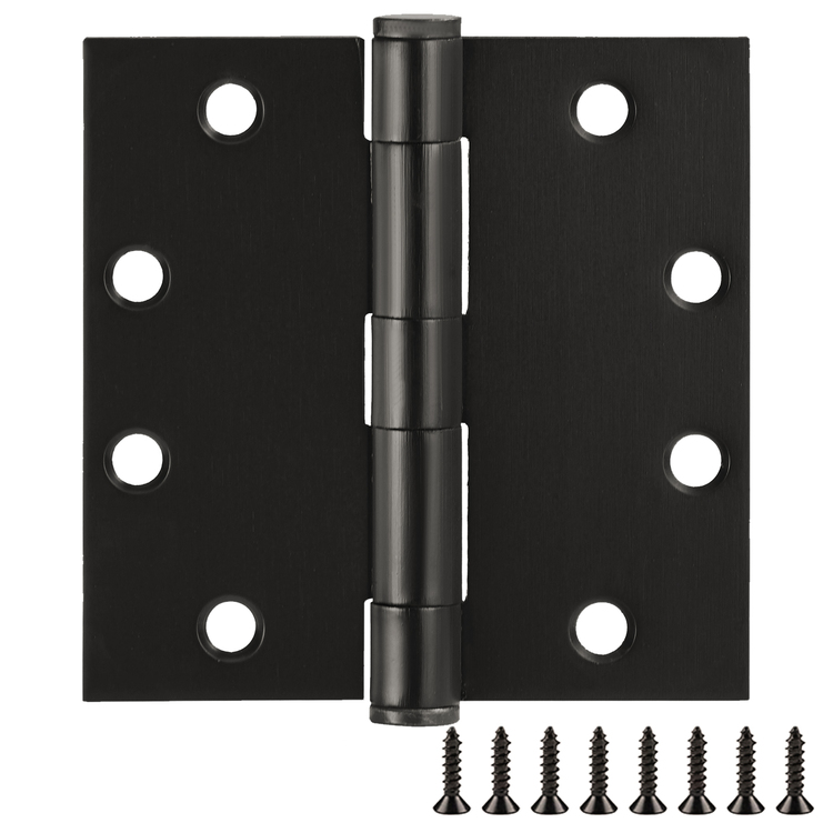 Design House Door Hinges for Interior Doors 6-Pack 4.5-inch x 4.5-inch ? Square Steel Door Hinge ? Oil Rubbed Bronze ? Fits Standard Doors ? 189589 image - 1