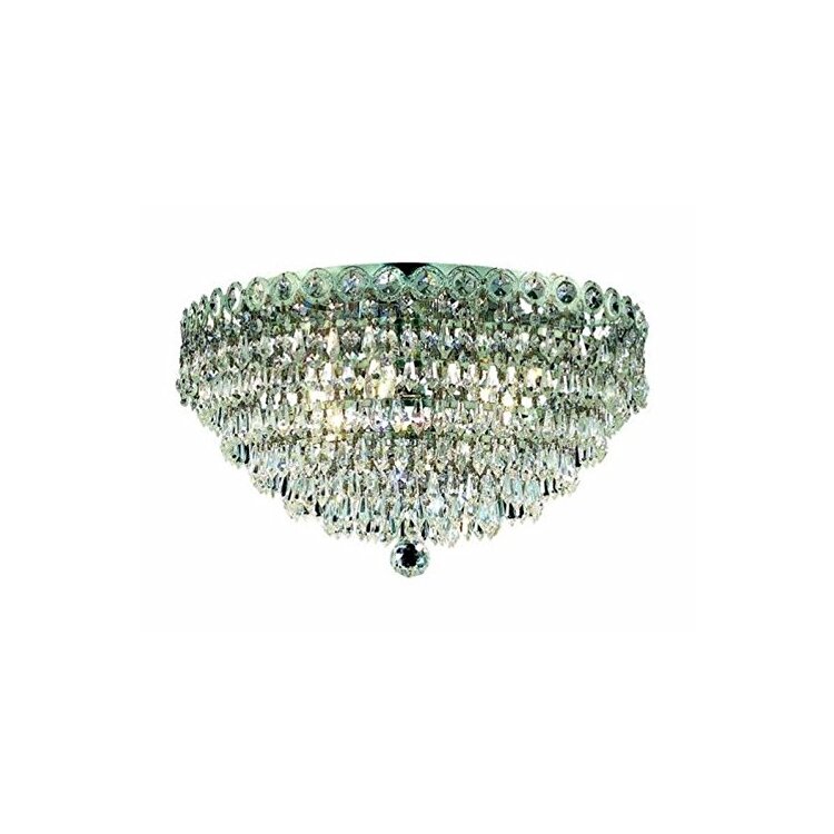 Chrome Flush Mount Clear Crystal Lighting Fixture 4-Light Chrome image - 1