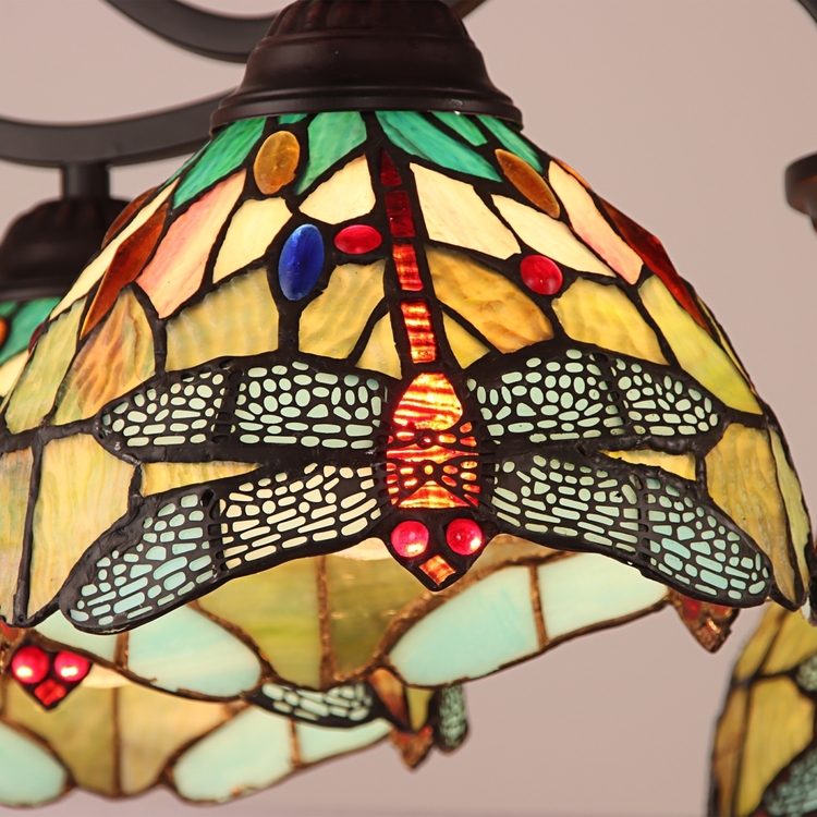 Chloe Lighting Chloe Lighting Empress Dragonfly Tiffany-Style Dark Bronze 5 Light Large Chandelier 27" Wide - Image 3