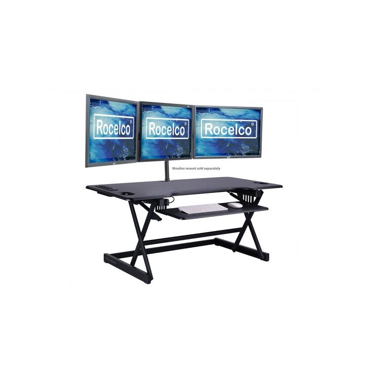 Rocelco Inc. Adjustable Standing Desk Converter with Dual Monitor Mount - Image 16