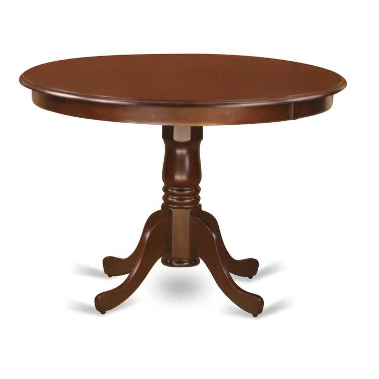 Round Dining Table 42 diameter, Wooden Top and Pedestal Base - East West Furniture - Image 3
