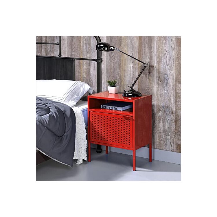 Picket House Red Nightstand with USB Port - Gemma Accent Table - Image 2