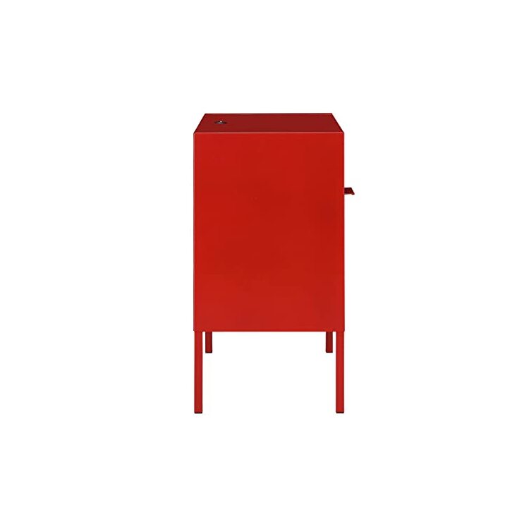 Picket House Red Nightstand with USB Port - Gemma Accent Table - Image 4