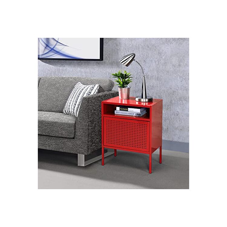 Picket House Red Nightstand with USB Port - Gemma Accent Table - Image 5