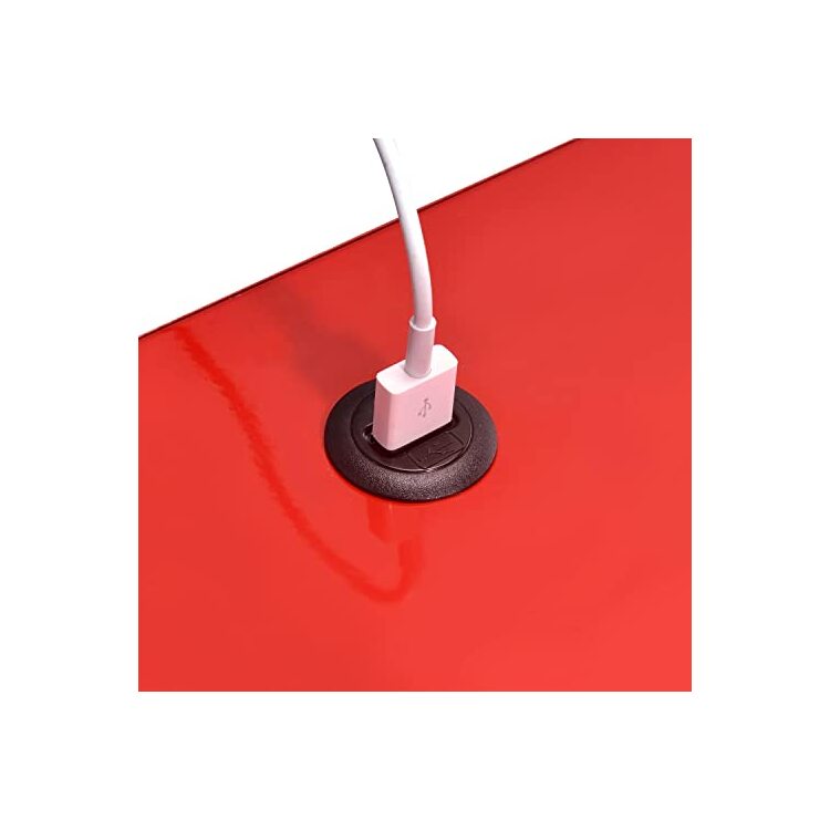 Picket House Red Nightstand with USB Port - Gemma Accent Table - Image 7