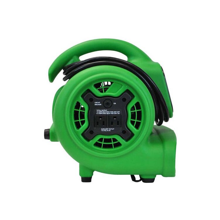 800 CFM Mini Air Mover Fan Dryer 1/5 HP Multi - Purpose Utility Blower - XPOWER Manufacture Inc - Image 3